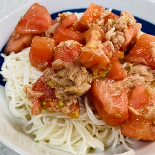 トマトとツナの素麺